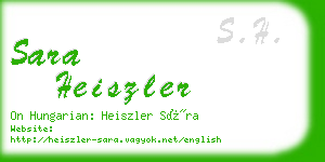 sara heiszler business card